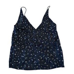 IRO Beraga Black Floral V-Neck Sleeveless Camisole Tank Top Women's 34 X-Small